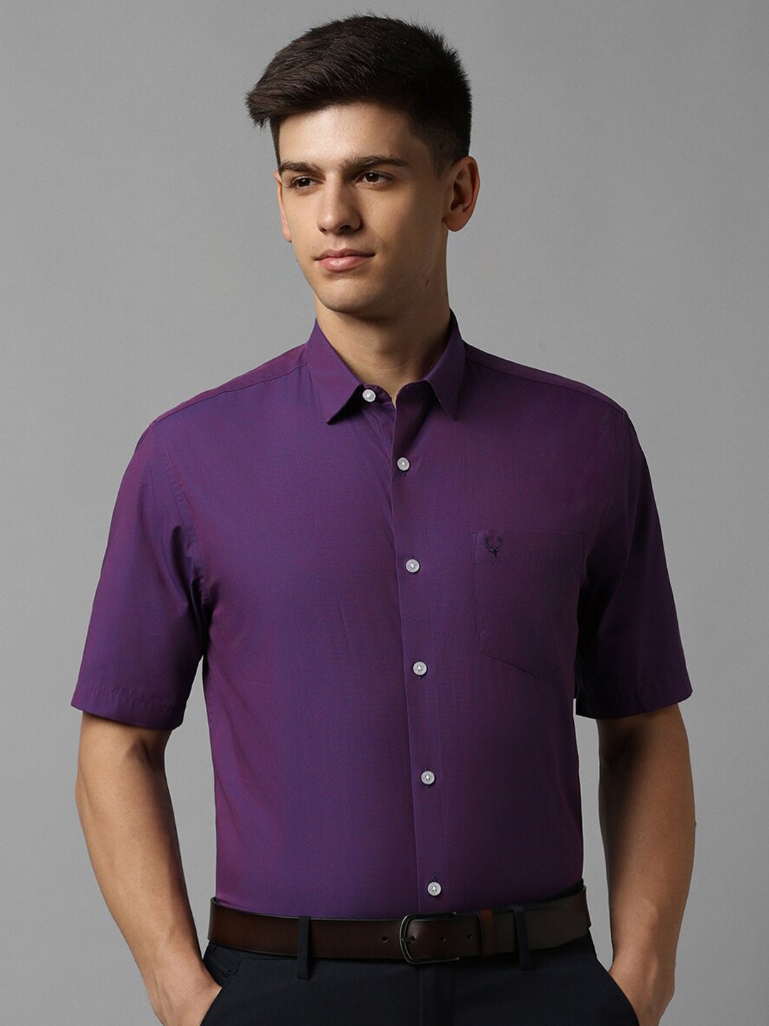 

Allen Solly Slim Fit Pure Cotton Formal Shirt, Purple