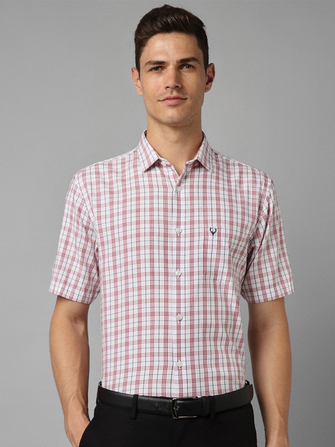 

Allen Solly Slim Fit Tartan Checked Pure Cotton Formal Shirt, White