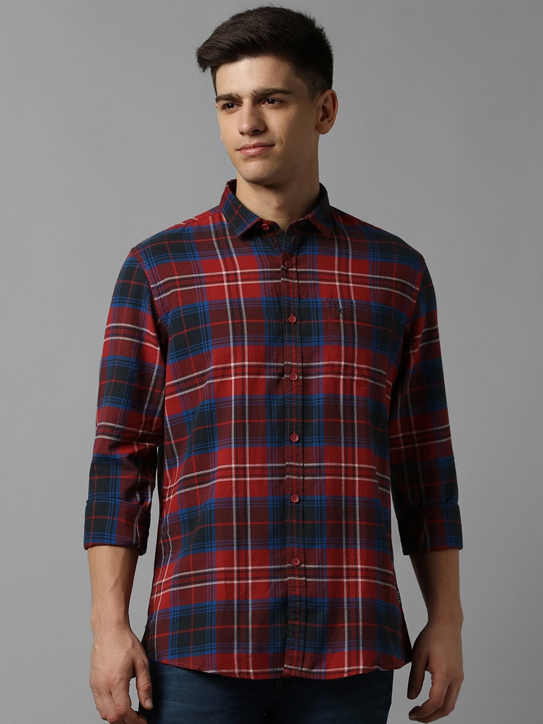 

Allen Solly Tartan Checks Pure Cotton Casual Shirt, Red