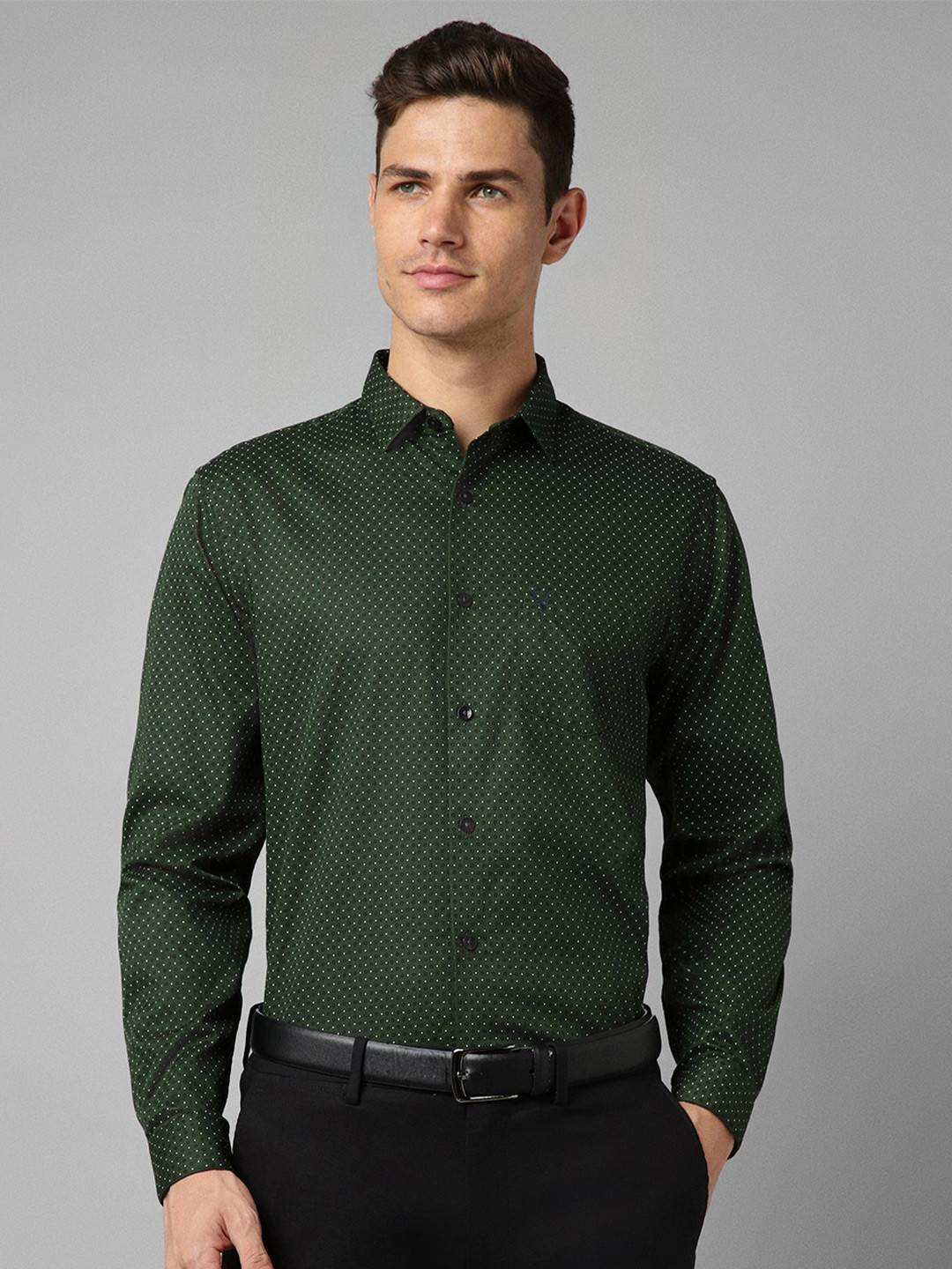 

Allen Solly Slim Fit Opaque Printed Formal Shirt, Green