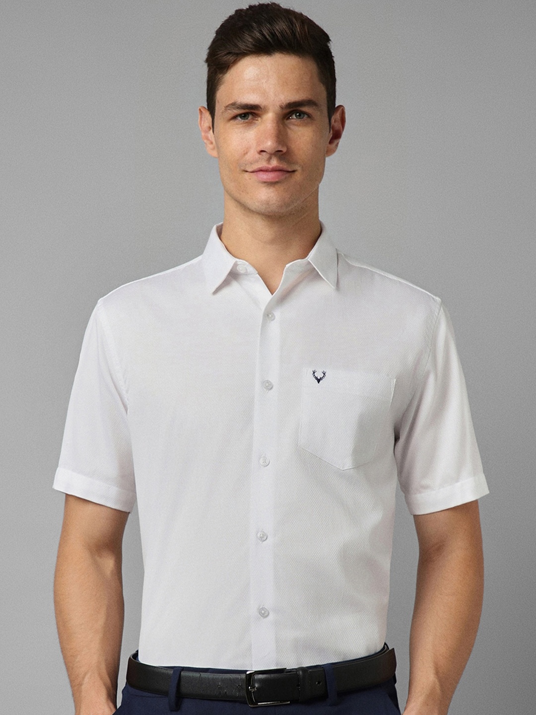 

Allen Solly Textured Slim Fit Pure Cotton Formal Shirt, White