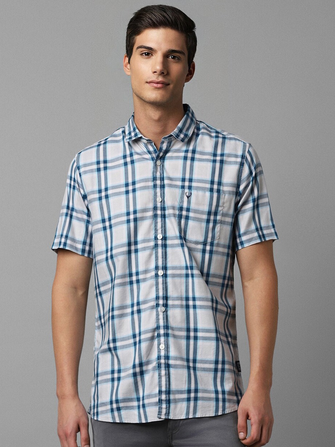 

Allen Solly Tartan Checked Pure Cotton Casual Shirt, Grey