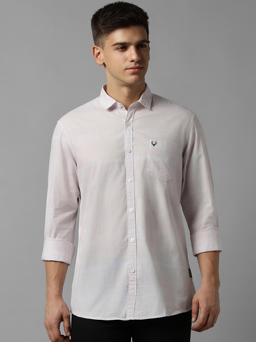 

Allen Solly Horizontal Striped Pure Cotton Casual Shirt, Grey