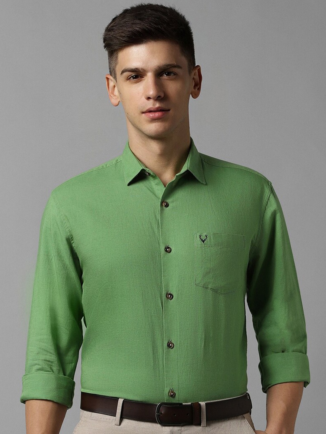 

Allen Solly Slim Fit Cotton Formal Shirt, Green