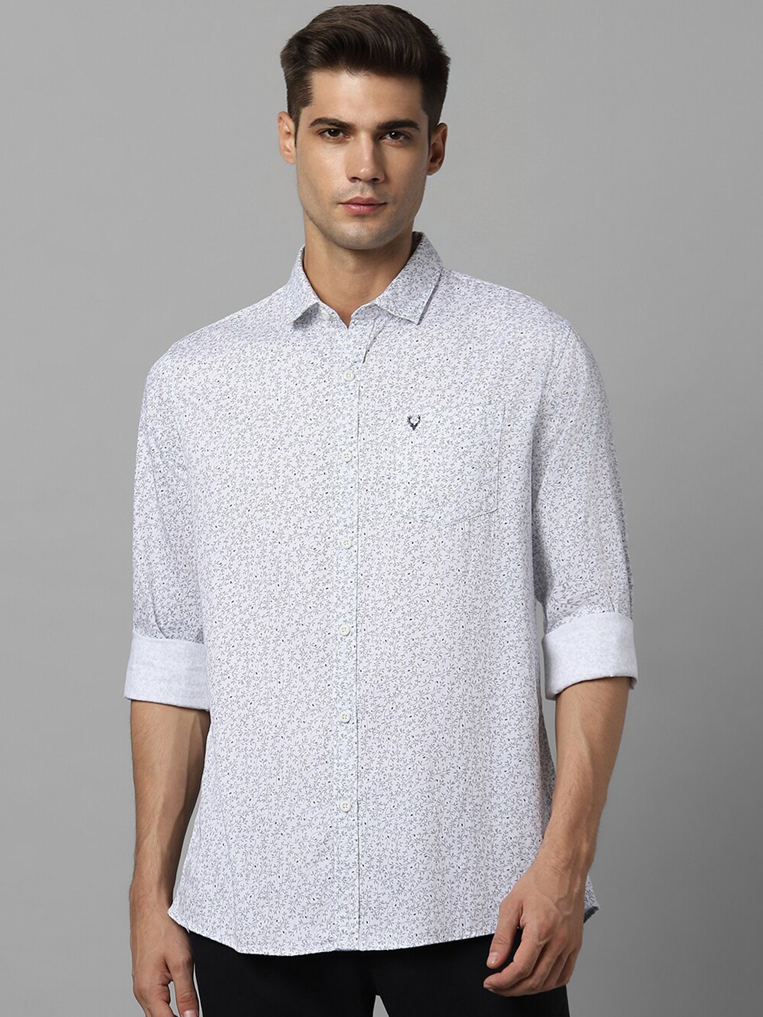 

Allen Solly Floral Printed Regular Fit Pure Cotton Casual Shirt, White