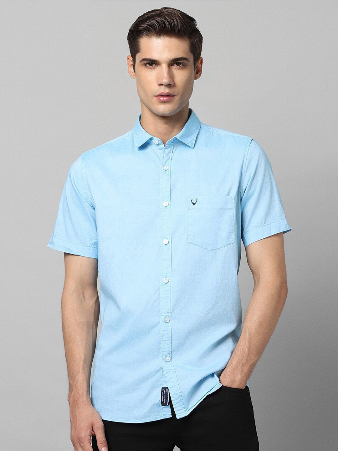 

Allen Solly Regular Fit Pure Cotton Casual Shirt, Blue