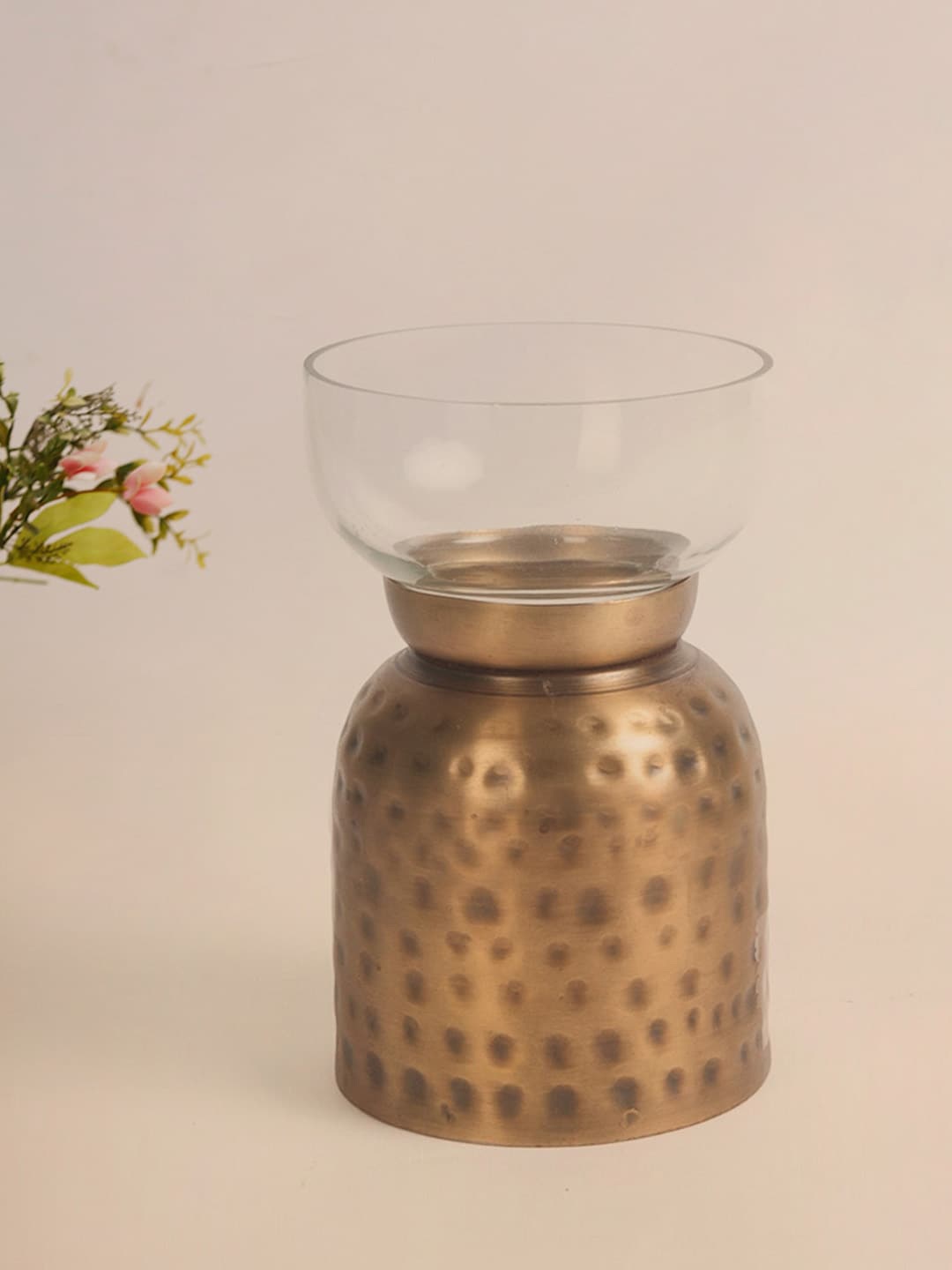 

Fabindia Bronze-Toned & Transparent Sanobar Tealight Candle Holder