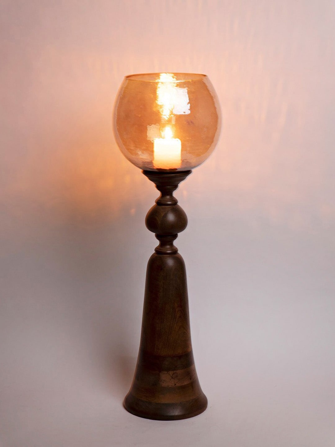 

Fabindia Brown & Transparent Rajasee Candle Holder