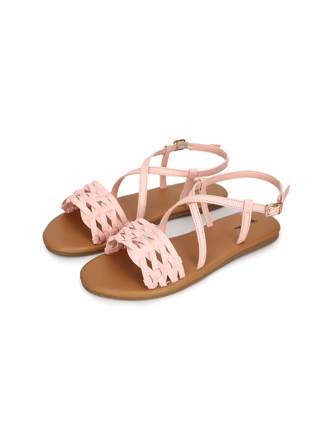 

WZAYA Solid Open Toe Flats, Pink