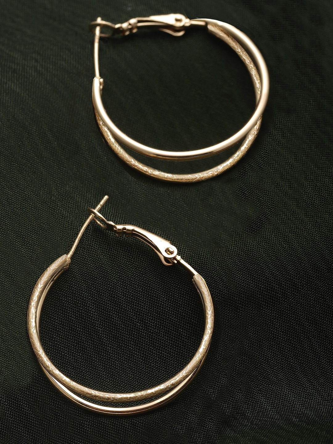 

Bohey by KARATCART Gold-Plated Circular Hoop Earrings