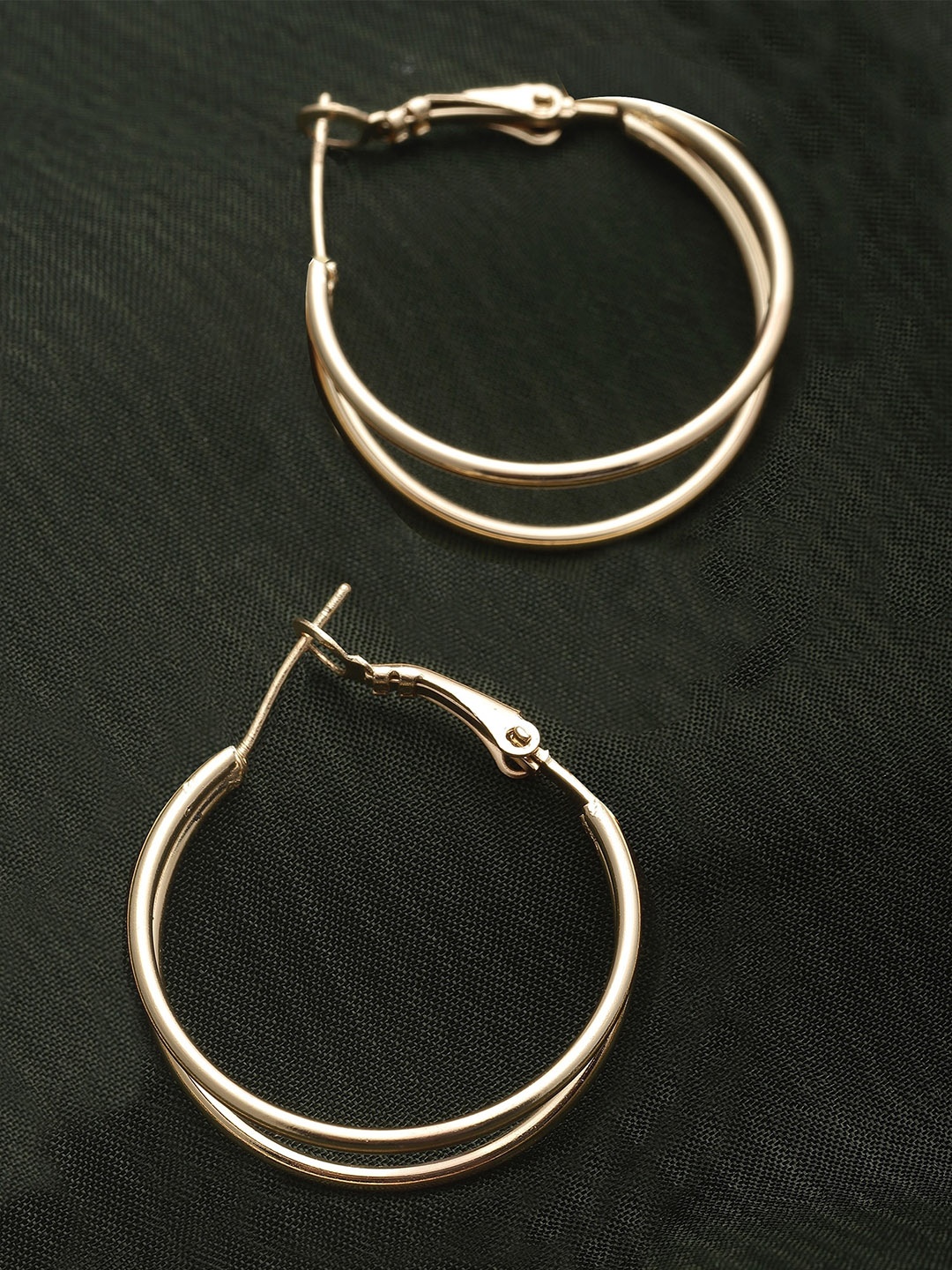 

Bohey by KARATCART Gold-Plated Circular Hoop Earrings