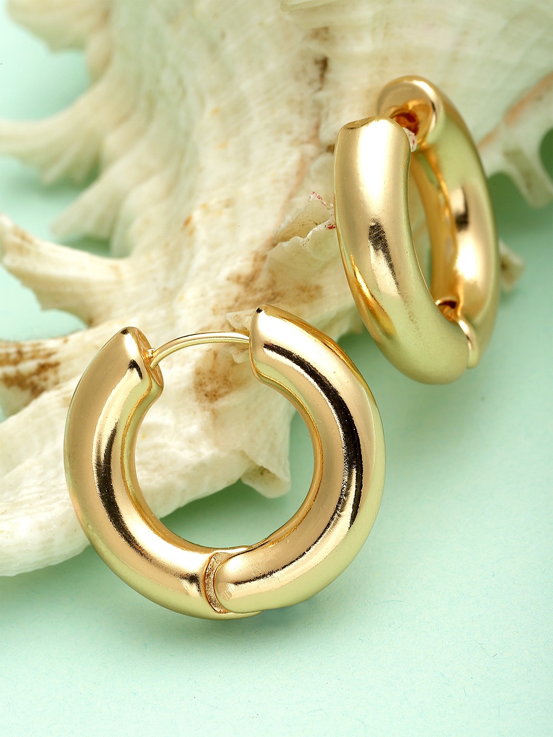 

Bohey by KARATCART Gold-Plated Circular Hoop Earrings