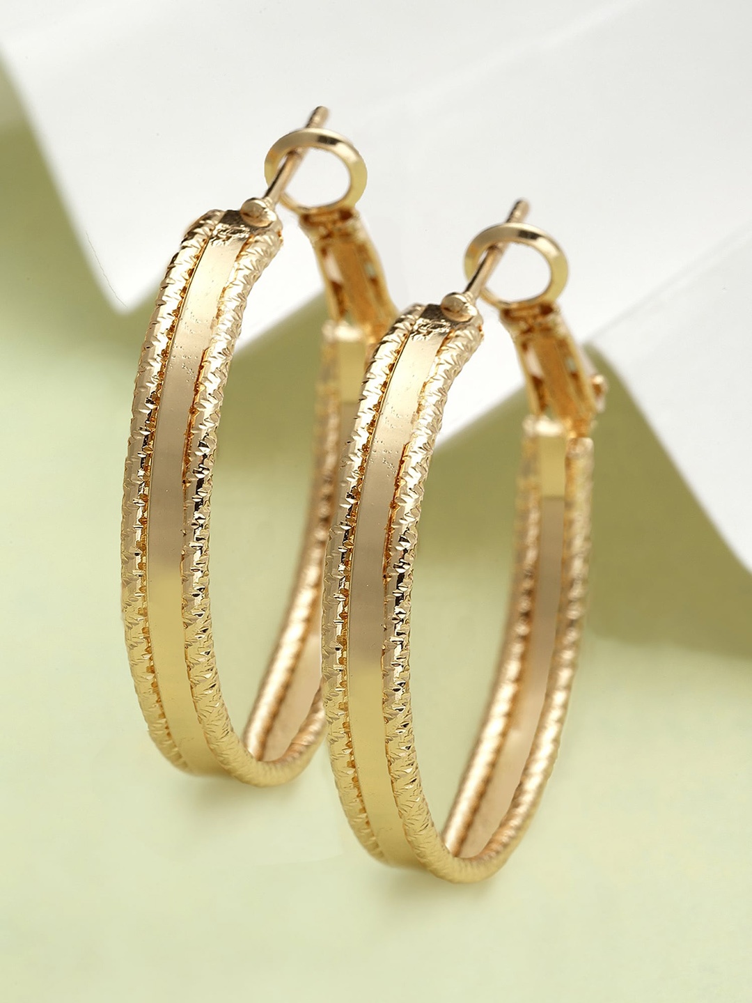 

Bohey by KARATCART Gold-Plated Circular Hoop Earrings