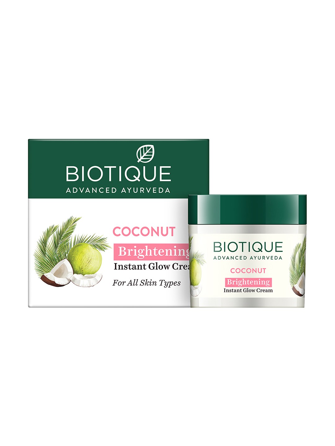 

Biotique Coconut Brightening Instant Glow Cream - 50g, White