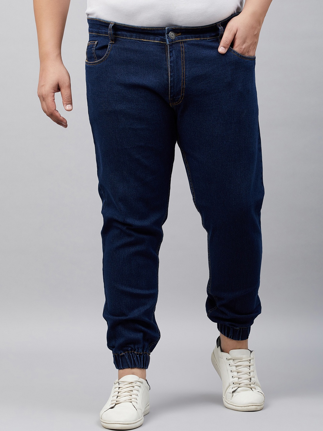 

STUDIO NEXX Men Clean Look Mid-Rise Jogger Stretchable Jeans, Blue