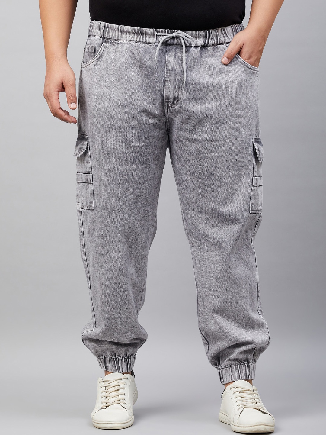 

STUDIO NEXX Clean Look Mid-Rise Jogger Cotton Jeans, Grey