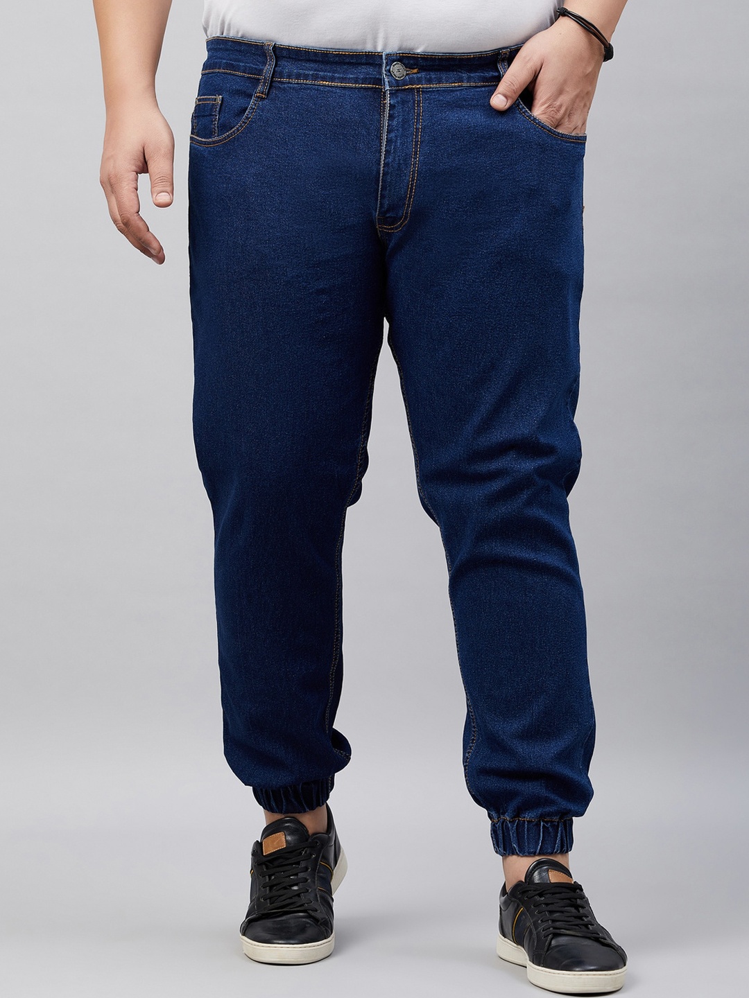 

STUDIO NEXX Men Jogger Clean Look Mid-Rise Stretchable Jeans, Blue