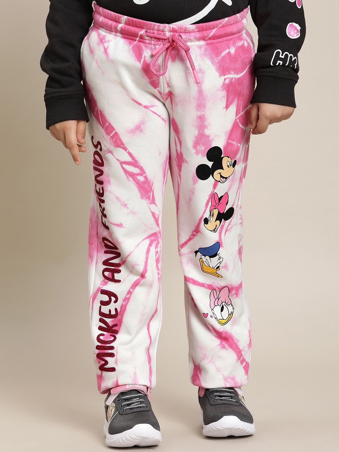 

Kids Ville Girls Mickey & Friends Regular Fit Track Pants, Pink