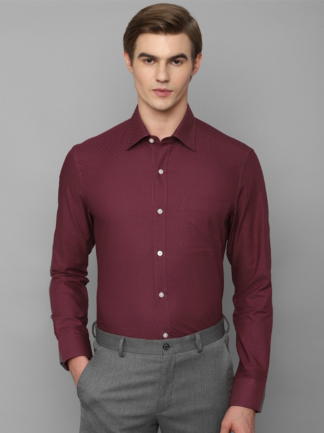 

Louis Philippe Pure Cotton Opaque Formal Shirt, Maroon