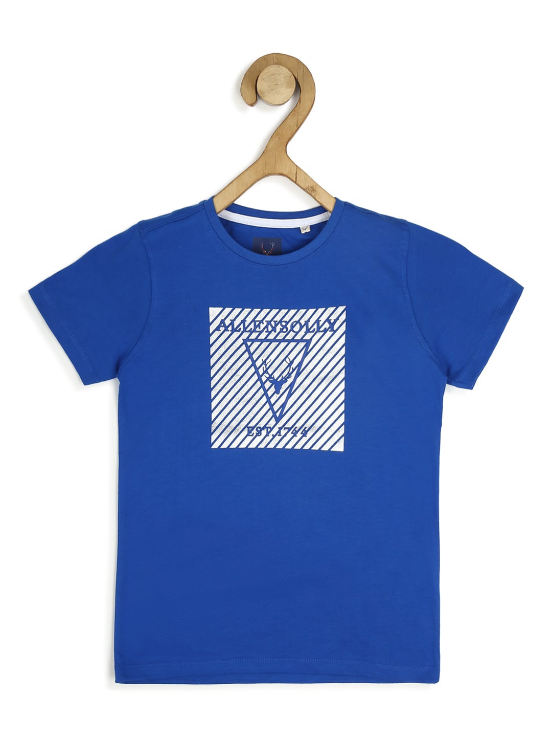 

Allen Solly Junior Boys Typography Printed Pure Cotton T-shirt, Blue