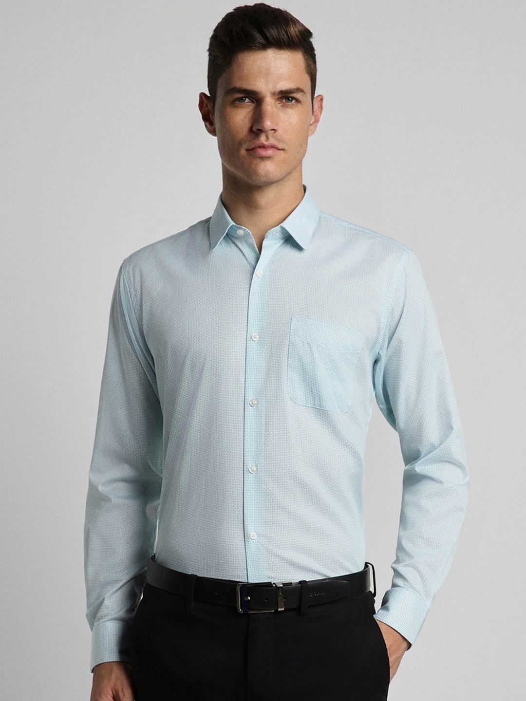 

Peter England Micro Ditsy Printed Opaque Cotton Formal Shirt, Blue