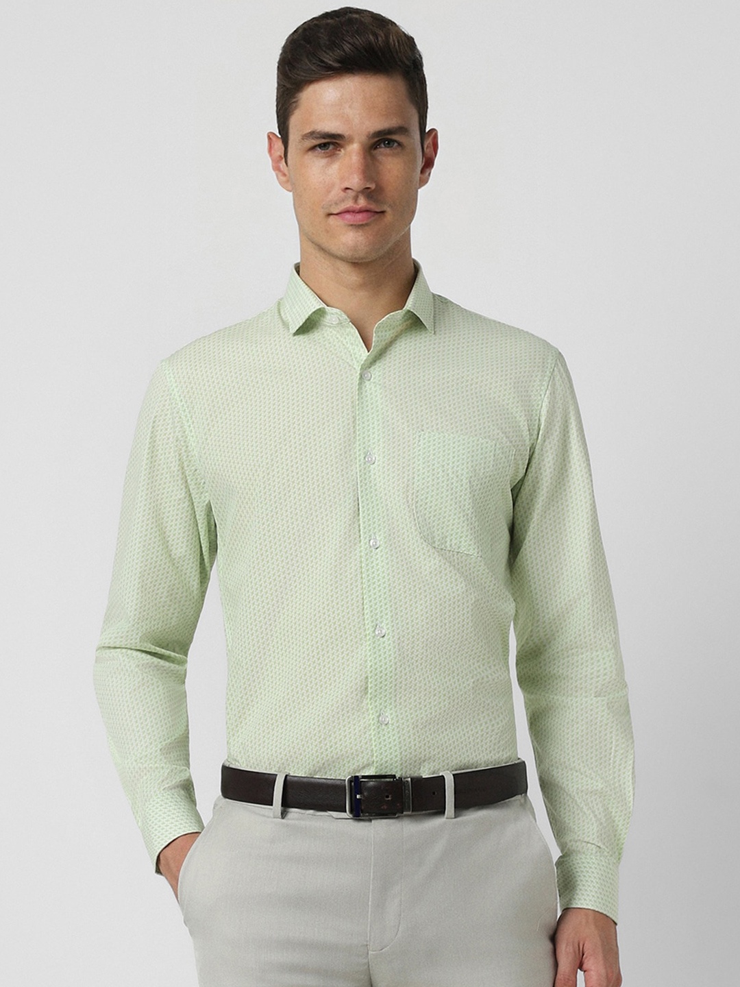 

Peter England Slim Fit Pure Cotton Formal Shirt, Green