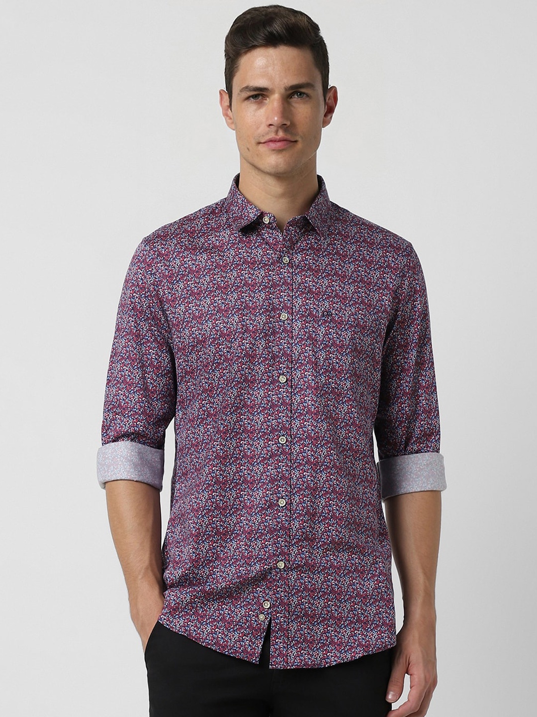 

Peter England Casuals Slim Fit Printed Casual Shirt, Purple