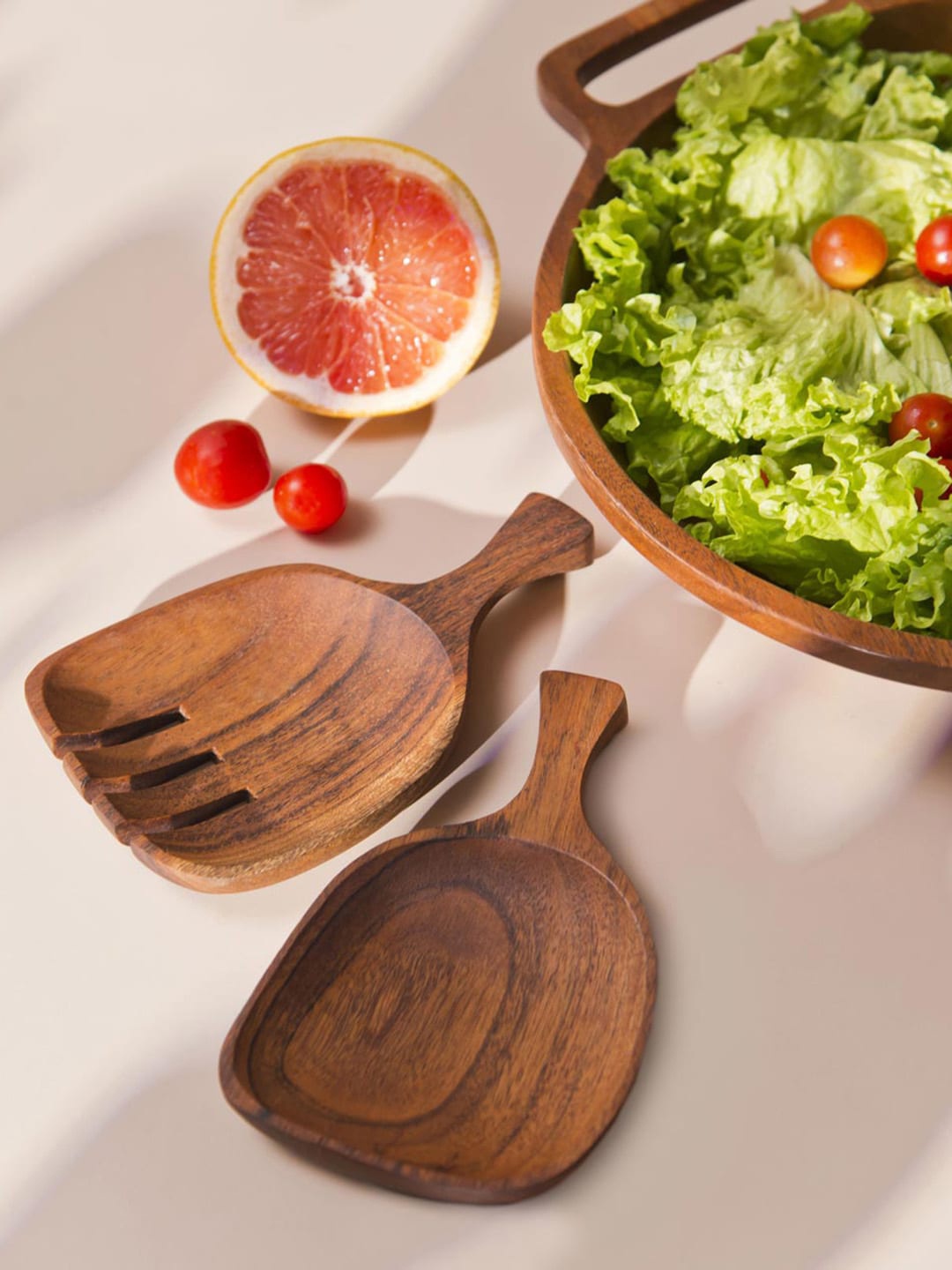 

Fabindia Bhoomi Brown Wooden Salad Server