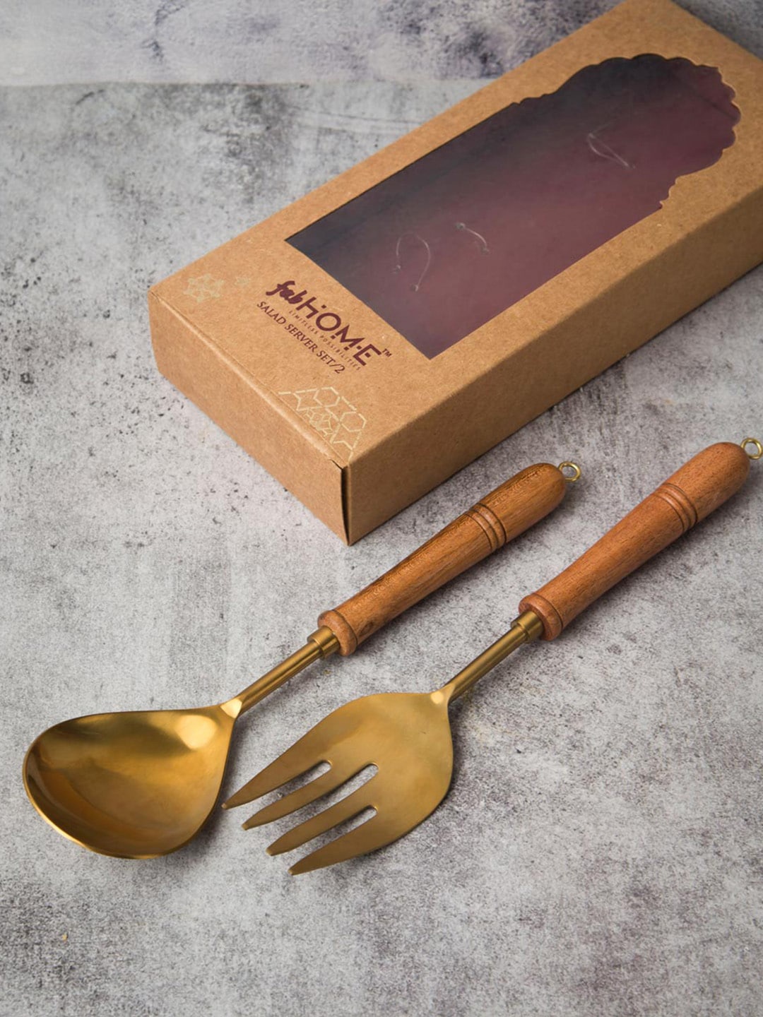 

Fabindia Metallic-toned 2 Pieces Metal Spoon & Fork, Bronze