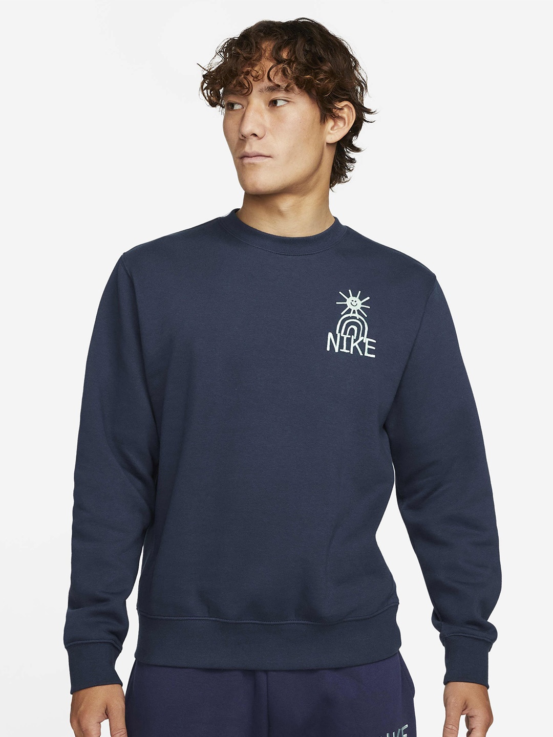 

Nike Printed Sportswear Fleece Crew Sweatshirt, Blue