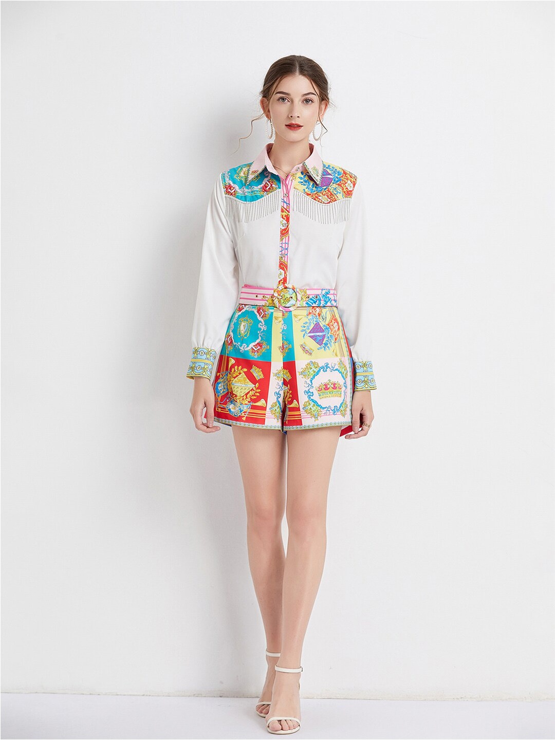 

JC Collection Printed Playsuit Jumpsuit, White