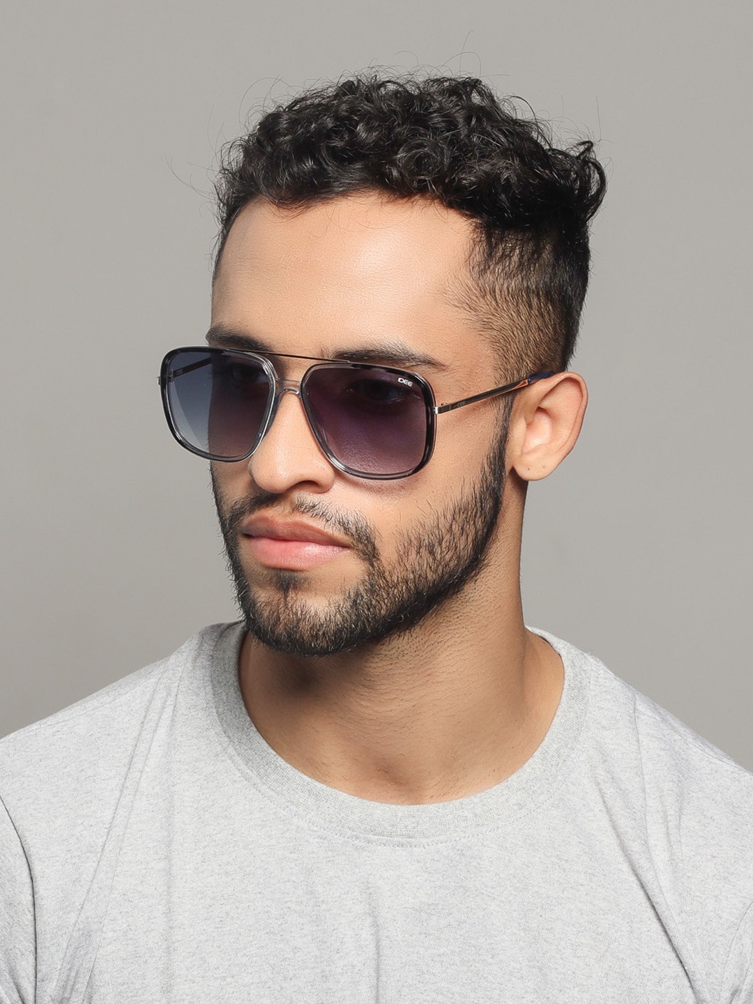 

IDEE Men Aviator Sunglasses with UV Protected Lens IDS2912C2SG, Grey
