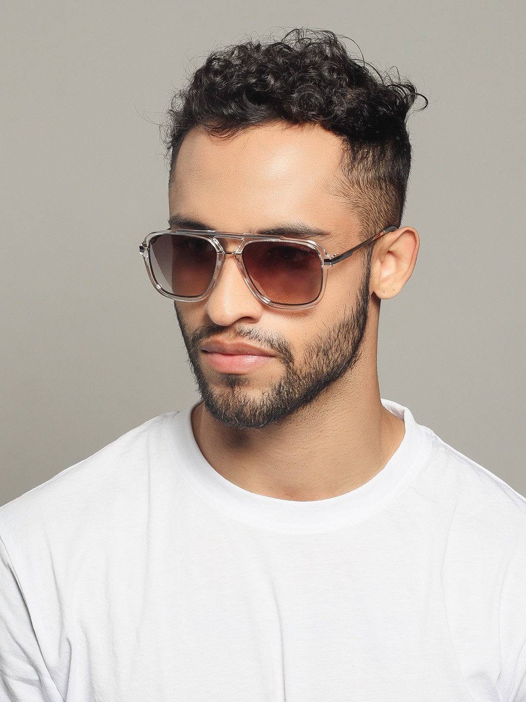

IDEE Men Square Sunglasses With UV Protected Lens IDS2913C3SG, Grey