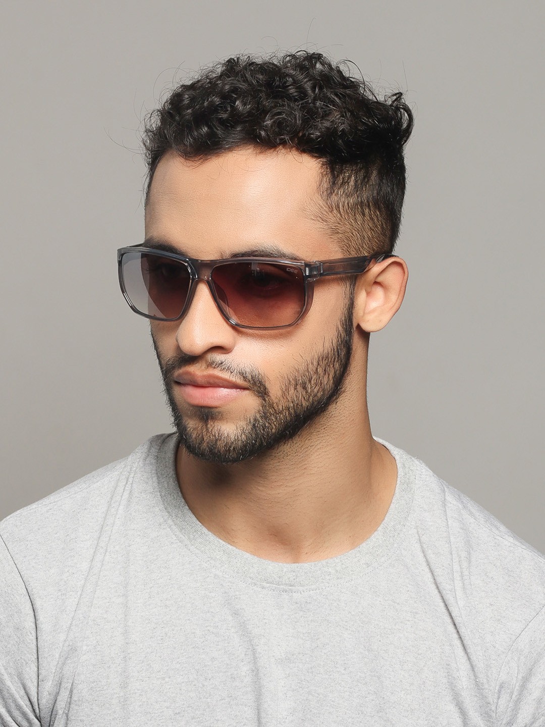 

IDEE Men Square Sunglasses With UV Protected Lens IDS2900C5SG, Grey