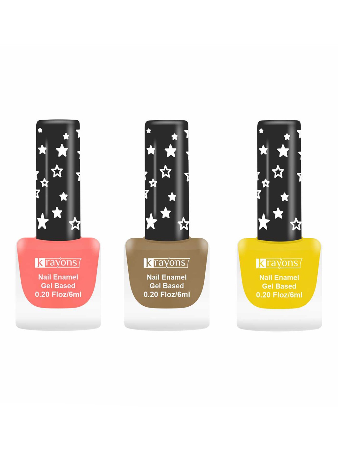 

krayons Set of 3 Cute Super Matte Quick Dry Long Lasting Gel Based Nail Enamel - 6 ml each, Peach