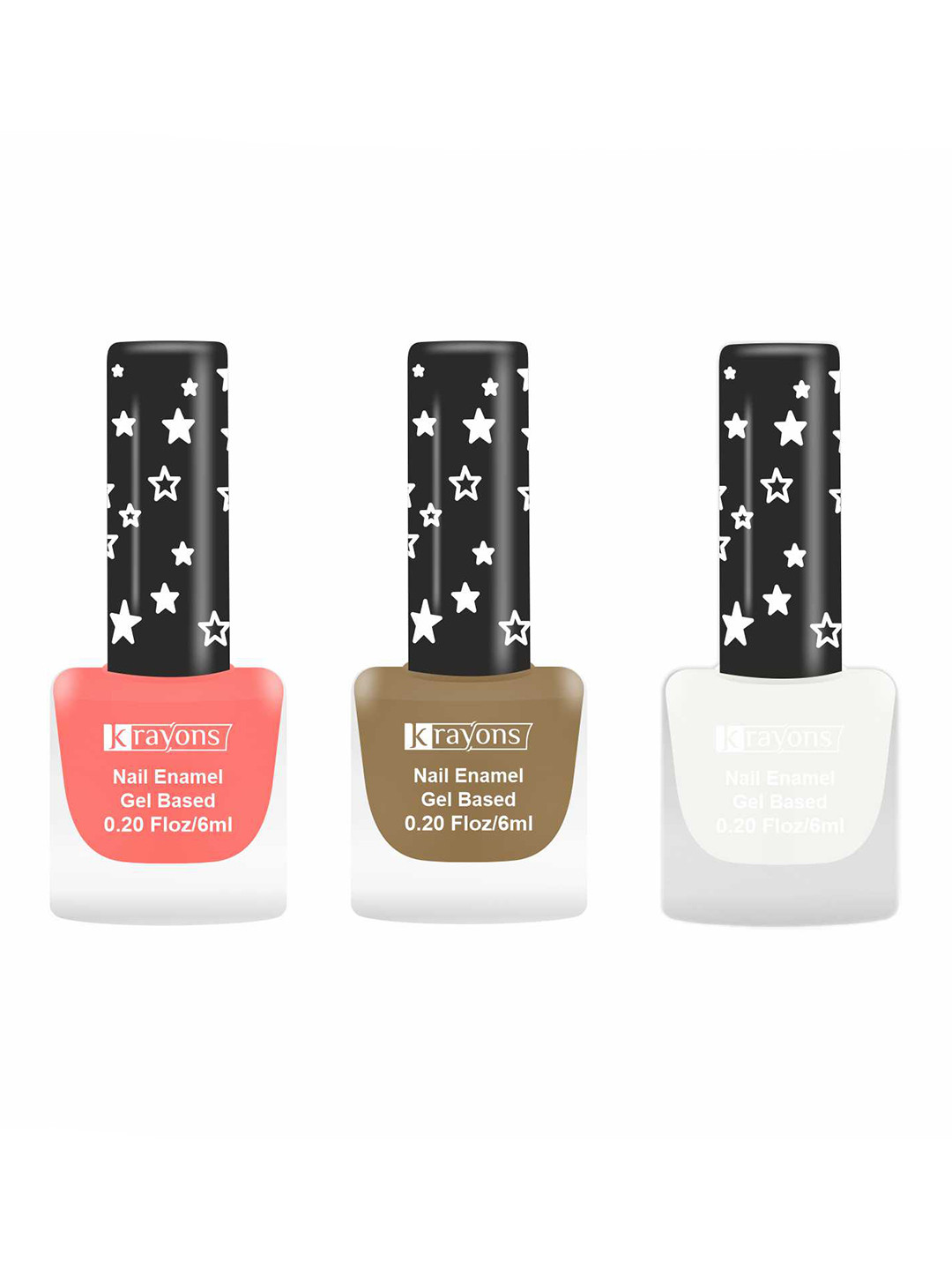 

krayons Set of 3 Cute Super Matte Quick Dry Long Lasting Gel Based Nail Enamel - 6 ml each, Peach