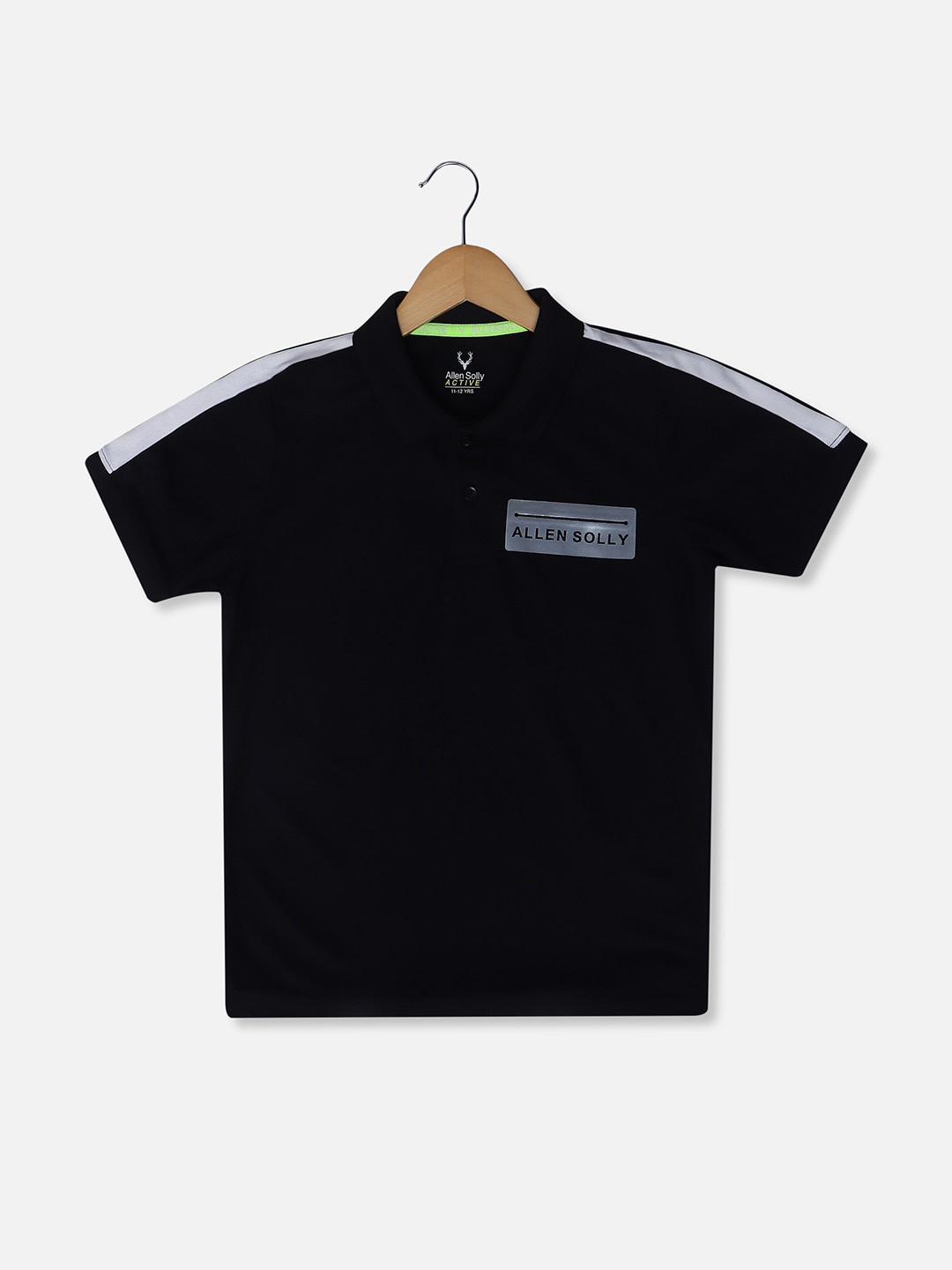 

Allen Solly Junior Boys Typography Printed Polo Collar Pure Cotton T-shirt, Black