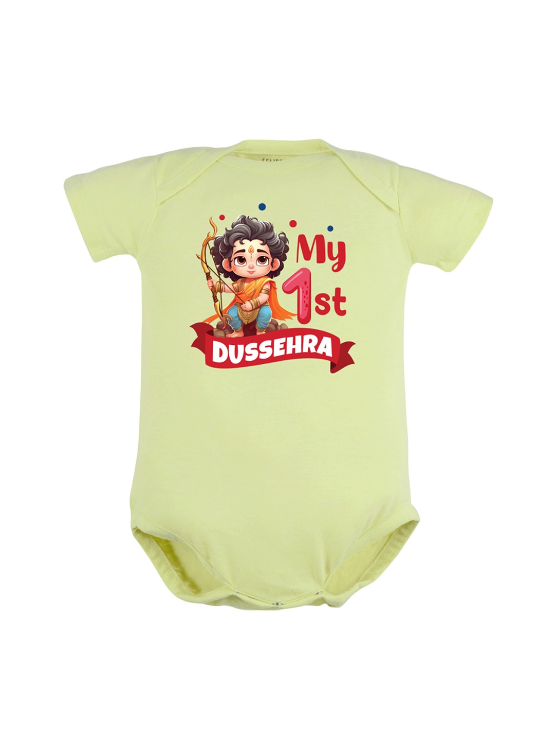 

FflirtyGo Baby Pure Cotton Dussehra Bodysuit, Green