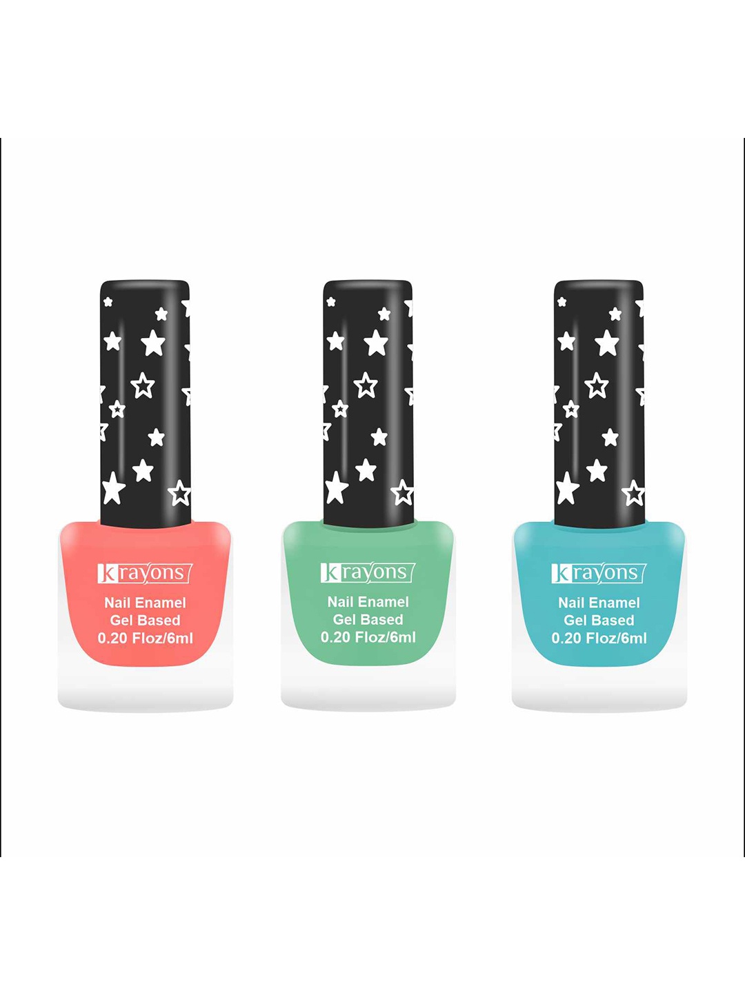 

krayons Set of 3 Cute Super Matte Quick Dry Long Lasting Gel Based Nail Enamel - 6 ml each, Peach