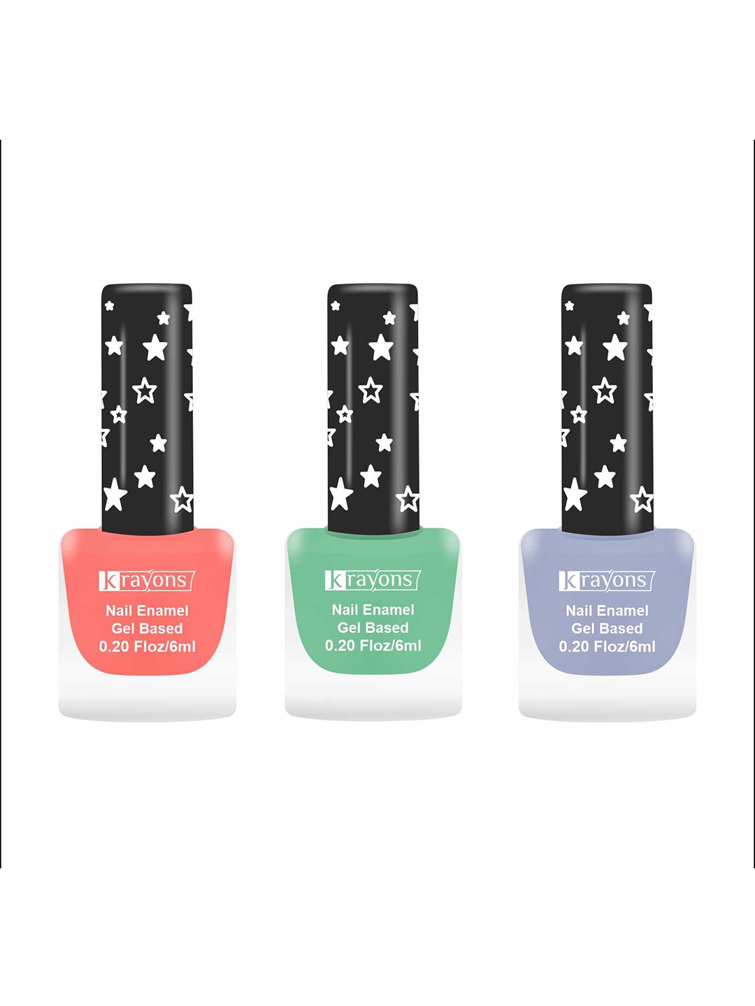 

krayons Set of 3 Cute Super Matte Quick Dry Long Lasting Gel Based Nail Enamel - 6 ml each, Peach