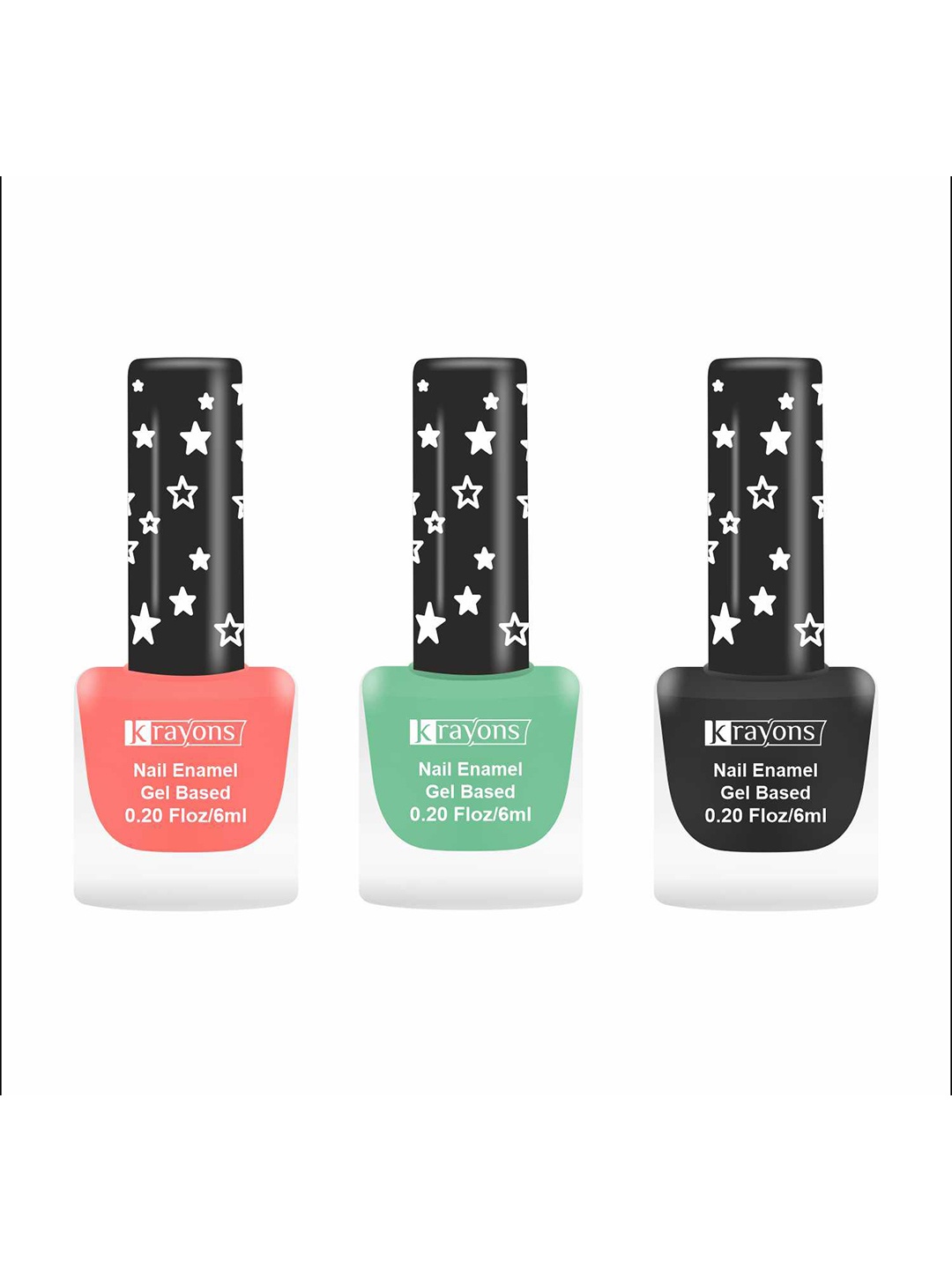 

krayons Set of 3 Cute Super Matte Quick Dry Long Lasting Gel Based Nail Enamel - 6 ml each, Peach