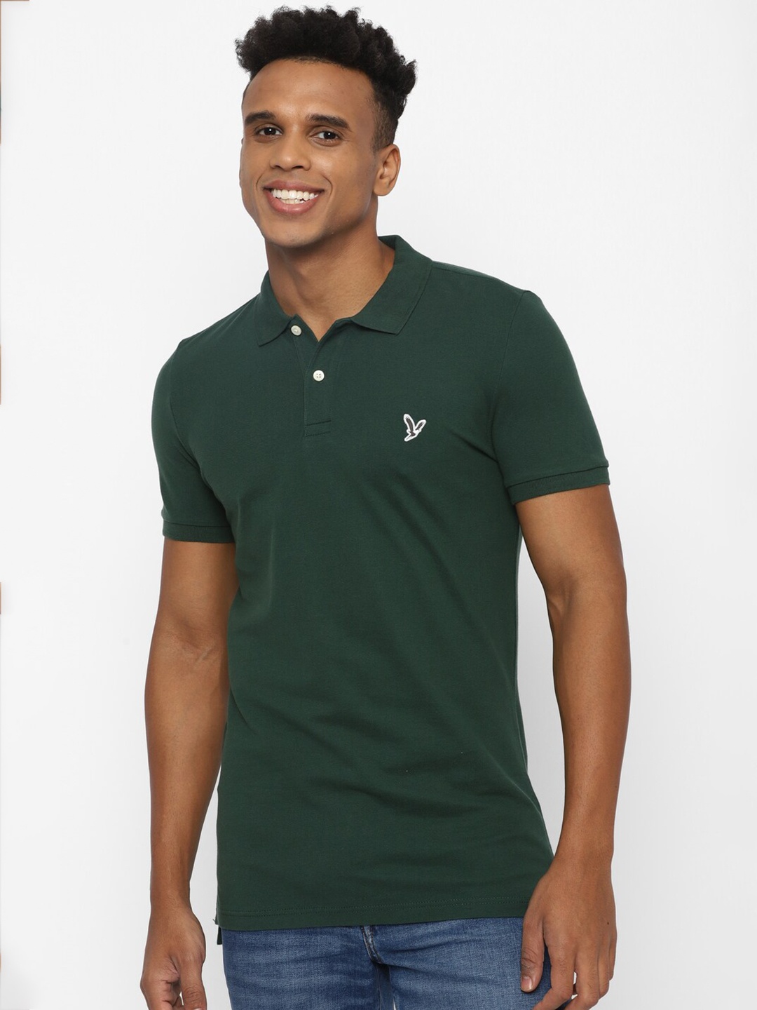 

AMERICAN EAGLE OUTFITTERS Polo Collar Slim Fit T-shirt, Green