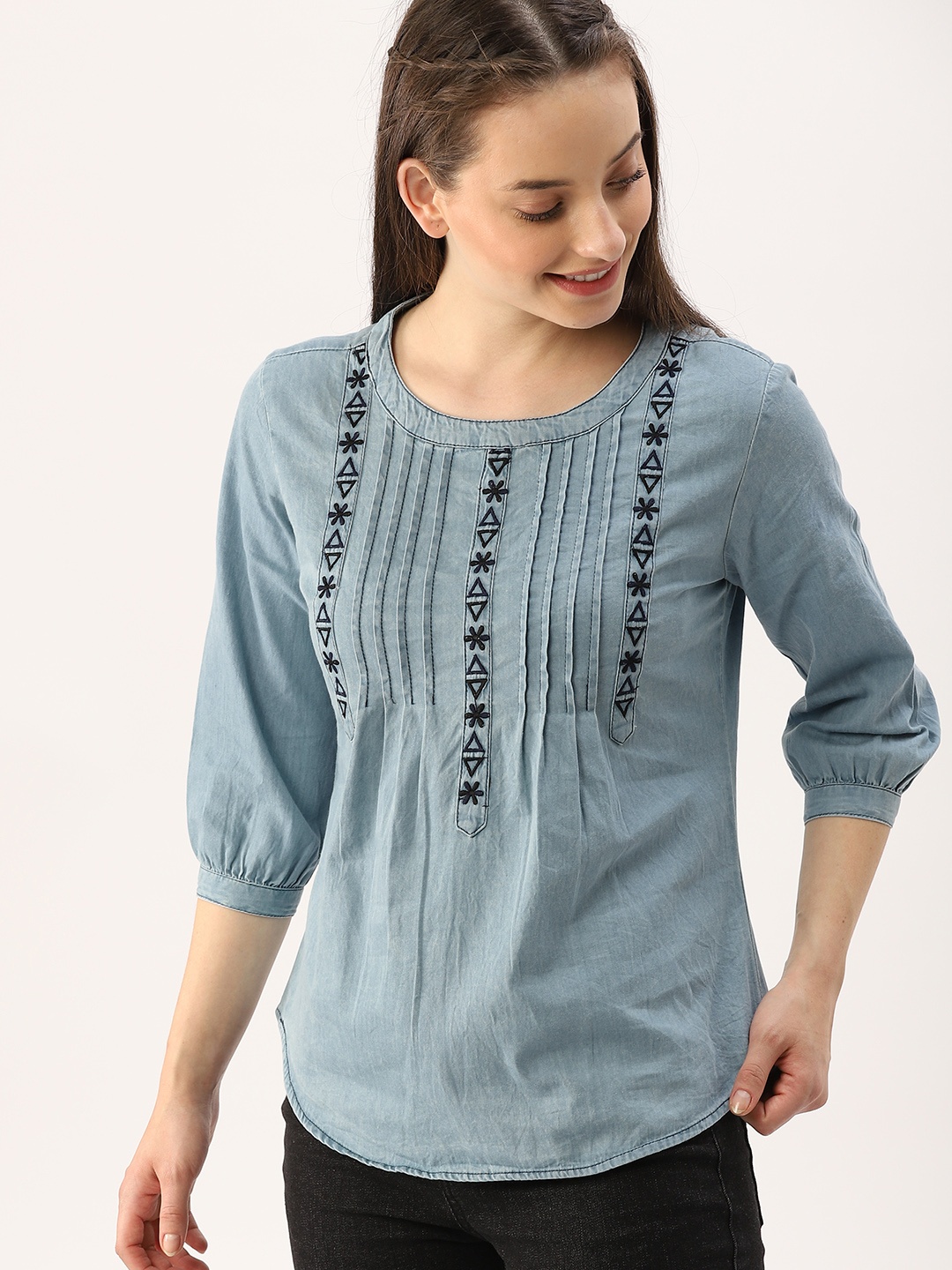 

DressBerry Blue Pure Cotton Top