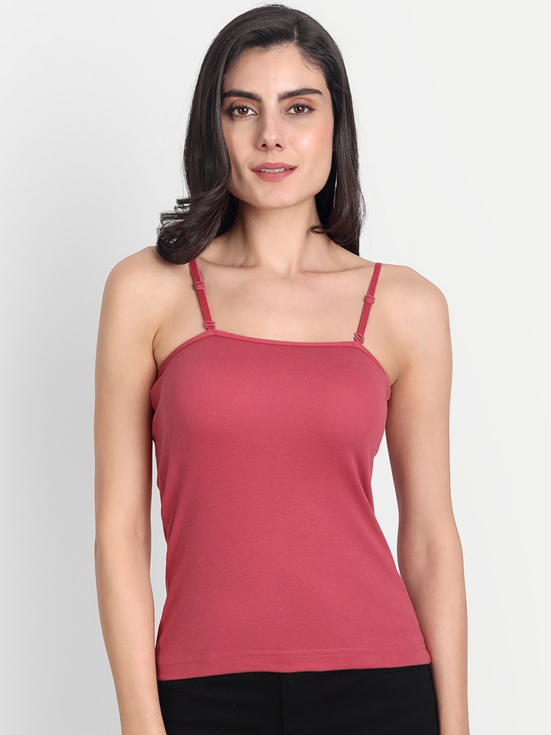 

Aimly Non-Padded Cotton Extra Transparent Removable Strap Camisoles, Rose