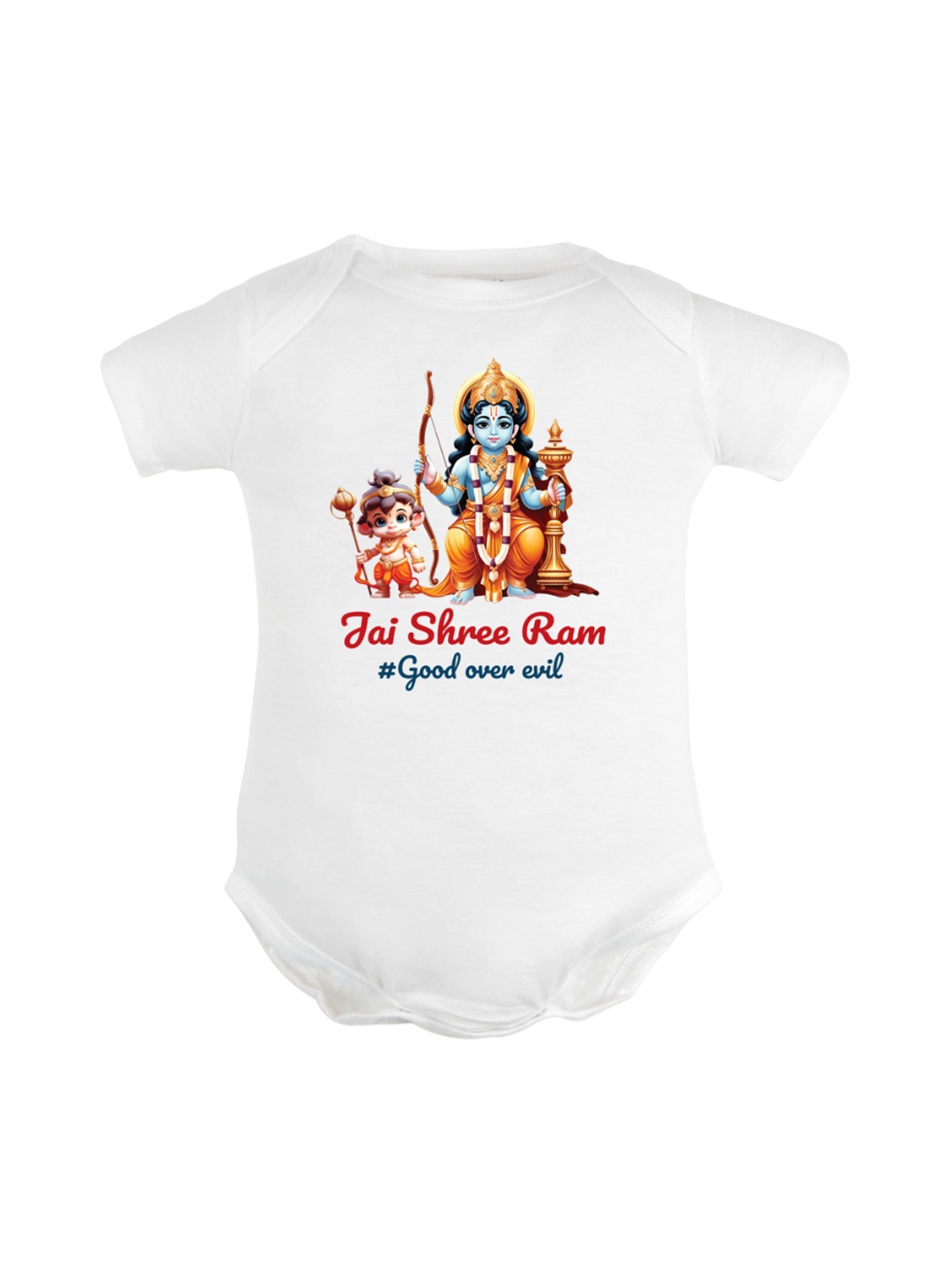 

FFLIRTYGO Infants Dussehra Printed Pure Cotton Bodysuit, White