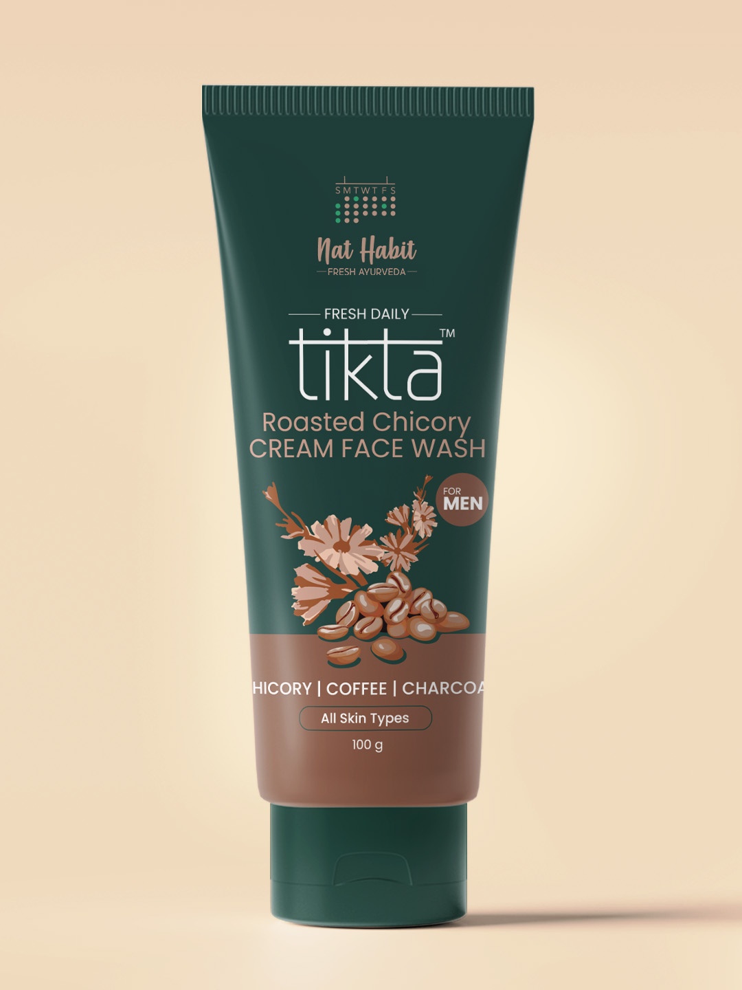 

Nat Habit Men Tikta Roasted Chicory Cream Face Wash - 100g, Green