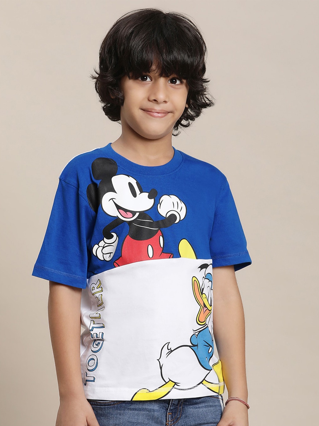 

Kids Ville Mickey & Friends Boys Printed Pure Cotton T-Shirt, Blue