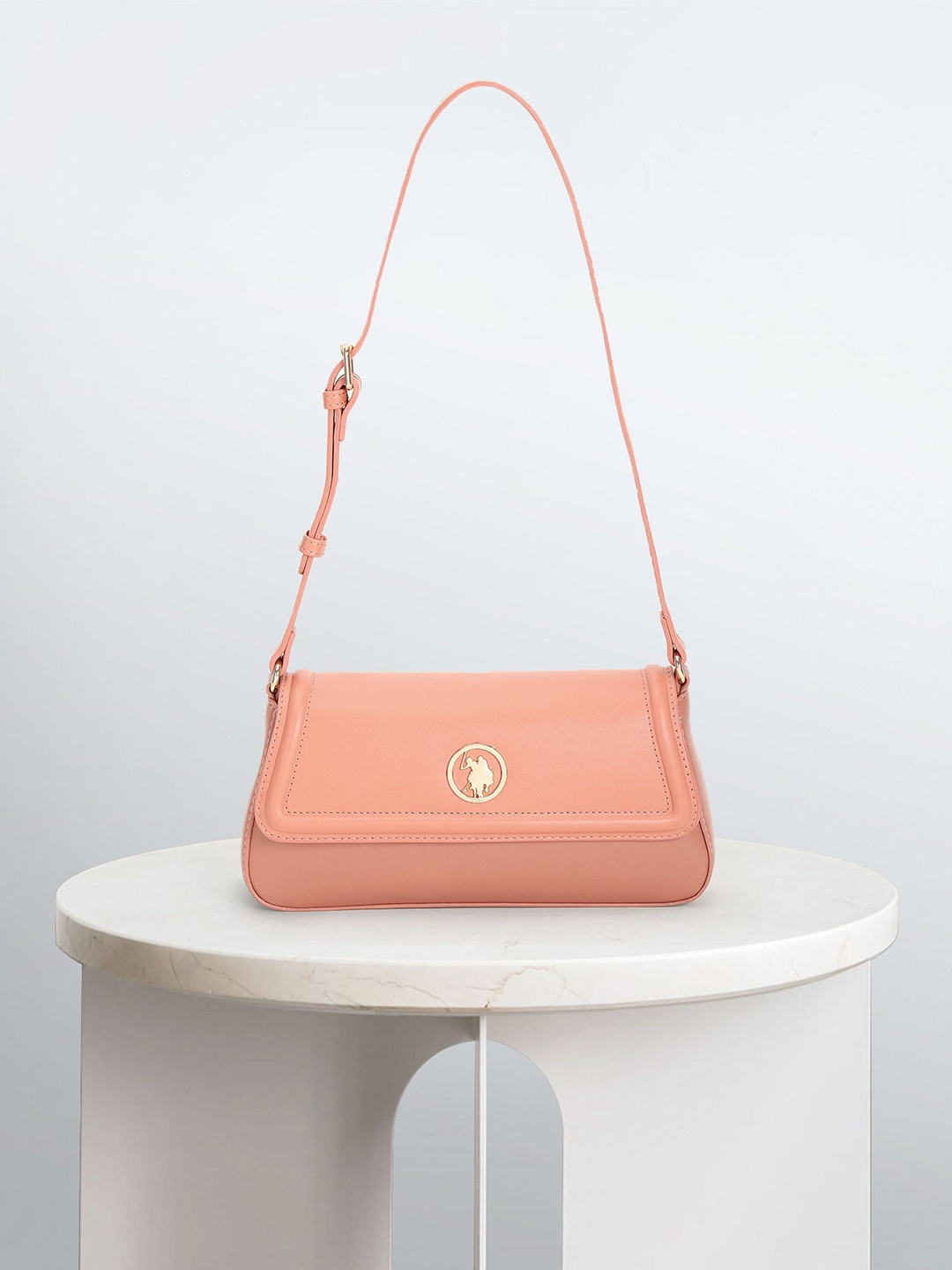 

U.S. Polo Assn. Women Structured Shoulder Bag, Peach