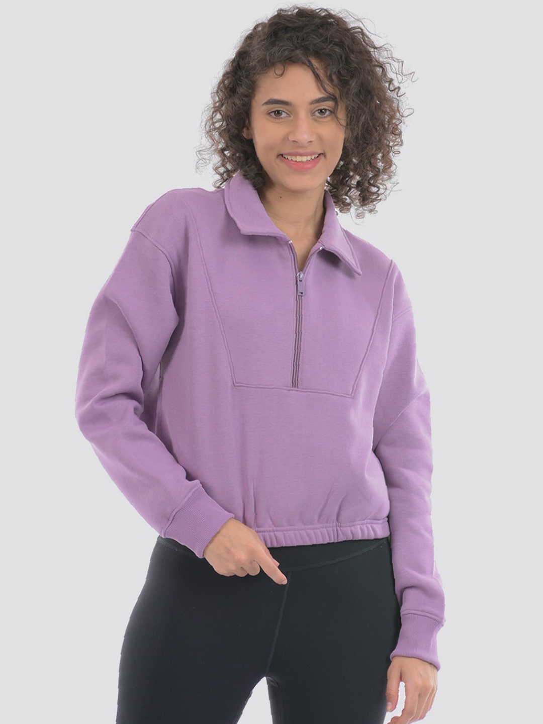 

ONEWAY Zipper Pullover Sweatshirt, Purple