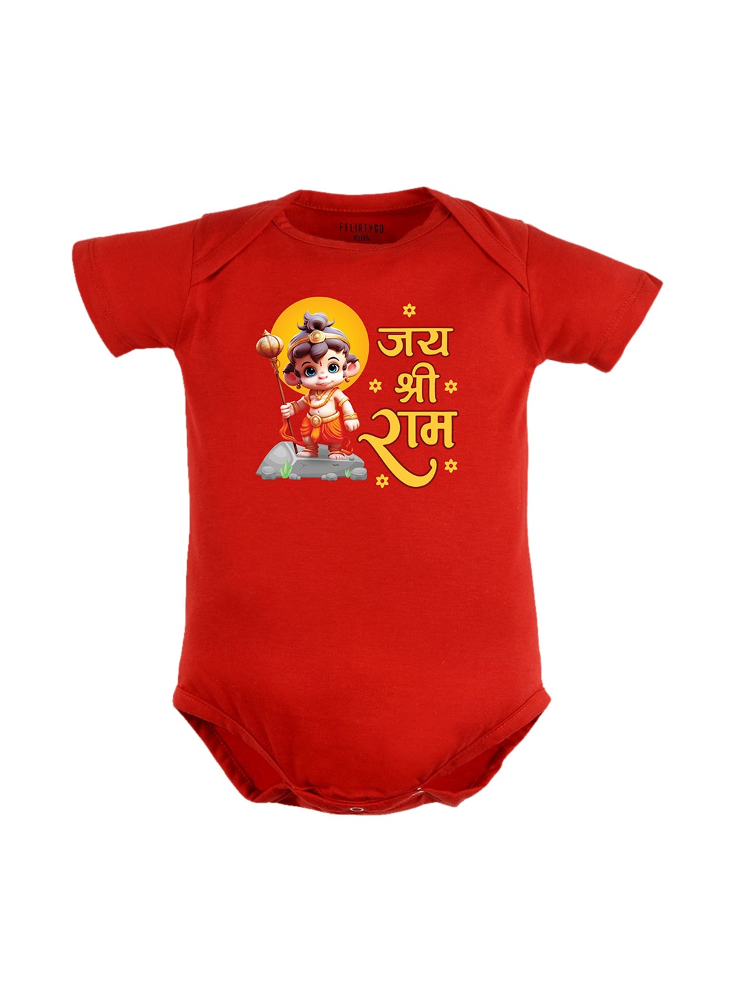 

FFLIRTYGO Infants Printed Pure Cotton Bodysuit, Red